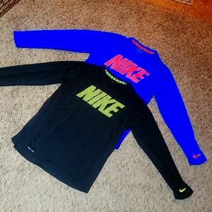 Nike Dry-Fit Long Sleeve Shirts - Size Med Y
